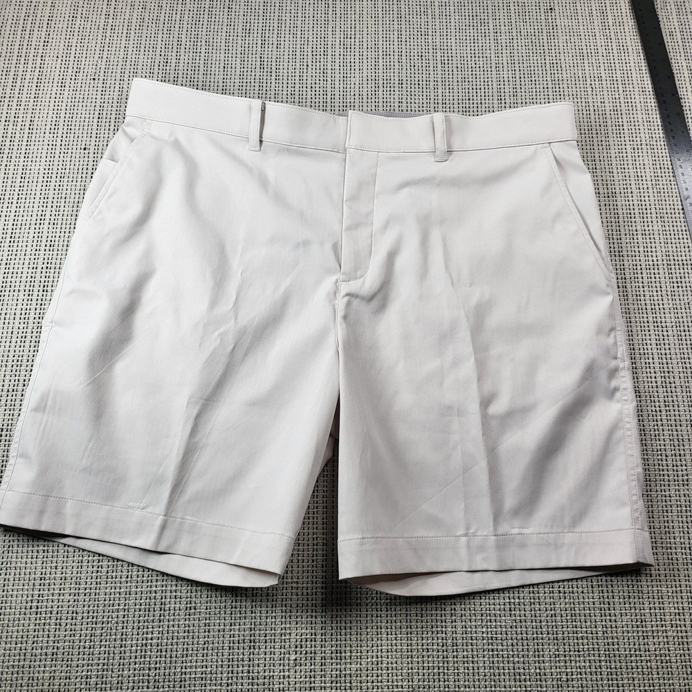 Nike Shorts Mens 40 White Herringbone Chino Standard Fit 9 Inseam Casual Summer
